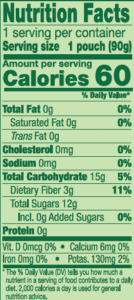 GoGo SqueeZ Fruits Organic Apple Peach Nutrition Facts